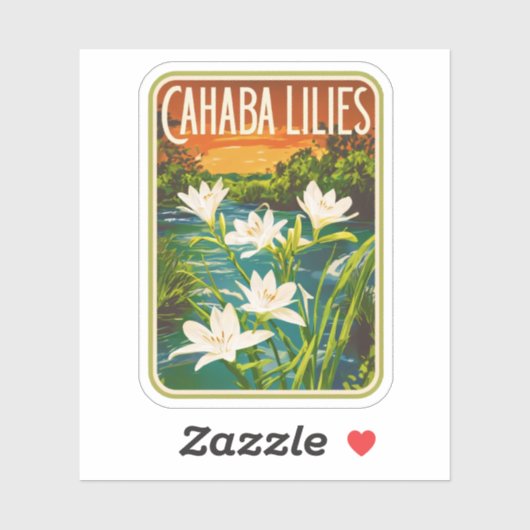 Sticker Beauté naturelle de Cahaba Lilies-Alabama (Feuille)