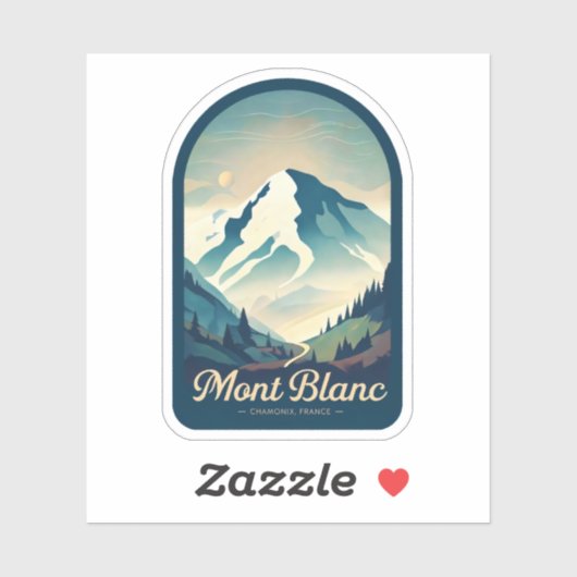 Sticker Beauté naturelle du Mont Blanc-France (Feuille)