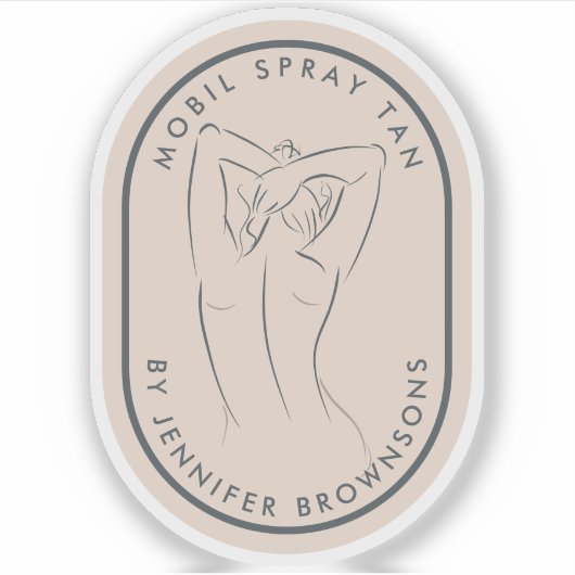 Sticker Beauté Tan Spa Corps arrondi Decal (Devant)