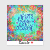 Sticker Beauté tout autour Plutôt Inspiriity Floral tendan (Feuille)