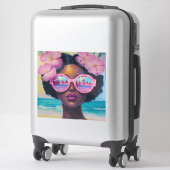 Sticker Beauté tropicale dans les tons roses (Sur valise)