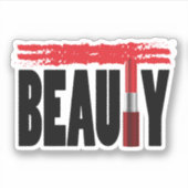 Sticker Beauté Typographie Lipstick (Devant)