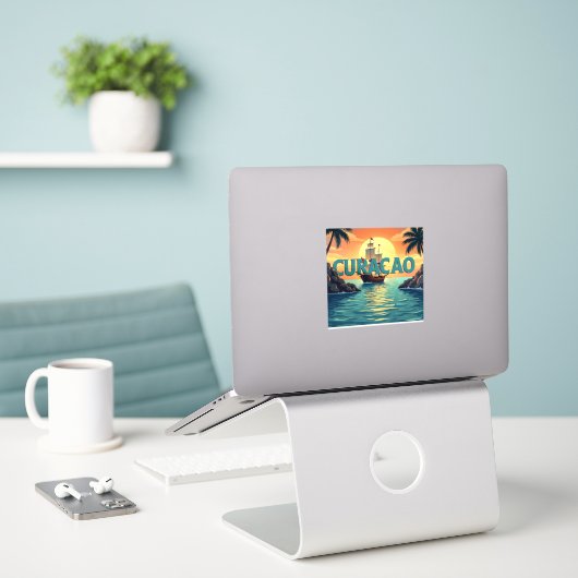 Sticker Beautiful curacao sunset  (Ordinateur portable sur le bureau)