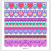 Sticker Beautiful Felt Style Valentine's Day Borders (Feuille)