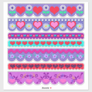 Sticker Beautiful Felt Style Valentine's Day Borders
