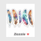 Sticker Beautiful Multicolor Boho Feathers - Graphic Vinyl (Feuille)