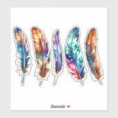Sticker Beautiful Multicolor Boho Feathers - Graphic Vinyl (Feuille)