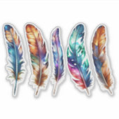 Sticker Beautiful Multicolor Boho Feathers - Graphic Vinyl (Devant)