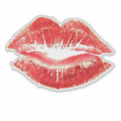 Sticker Beautiful Red Kiss Isolated Vector Art (Devant)