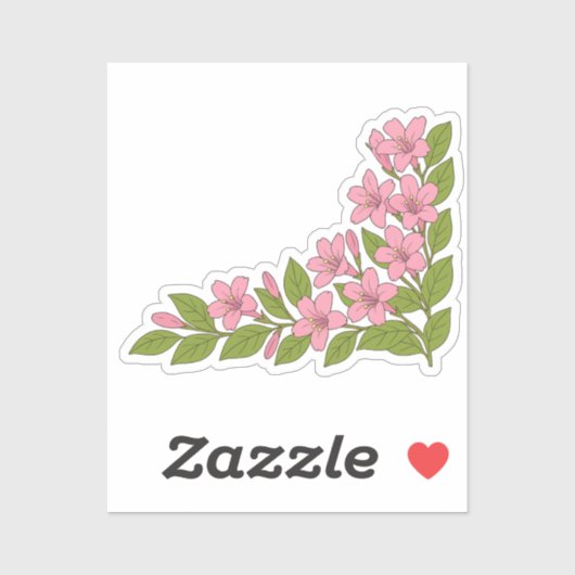 Sticker Beautiful tropical flowers decorative vinyl (Feuille)