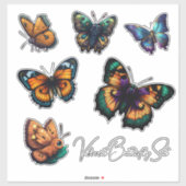 Sticker Beautiful vibrant colours Butterfly (Feuille)