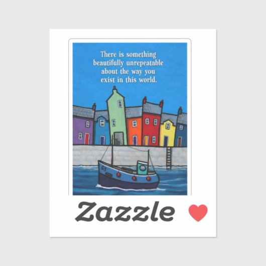 Sticker Beautifully Unrepeatable Inspirational Coastal (Feuille)