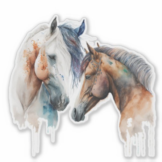 Sticker Beaux Chevaux Style Boho Occidental (Devant)