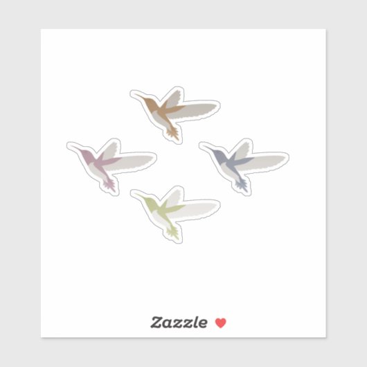 Sticker Beaux colibris colorés (Feuille)