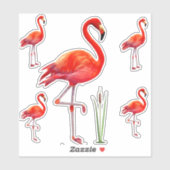 Sticker Beaux Flamants (Feuille)