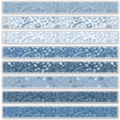 Sticker Beaux motifs floraux bleus classiques boho (Devant)