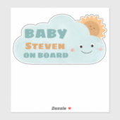 Sticker Bébé à bord - Nuage et soleil (Feuille)