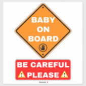 Sticker Bébé à Bord Panneau de Signalisation pour Voiture (Feuille)