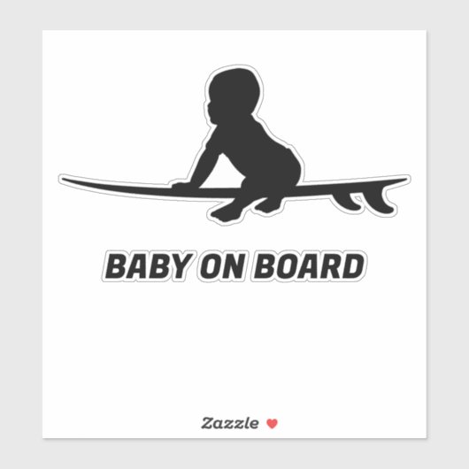 Sticker Bébé à bord Surfboard autodécal (Feuille)