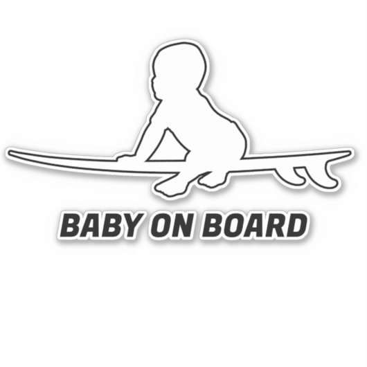 Sticker Bébé à bord Surfboard autodécal (Devant)