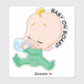 Sticker Bébé à bord - Vert (Feuille)