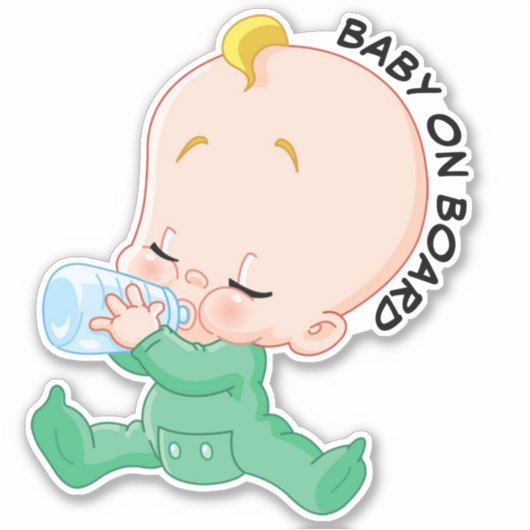 Sticker Bébé à bord - Vert (Devant)