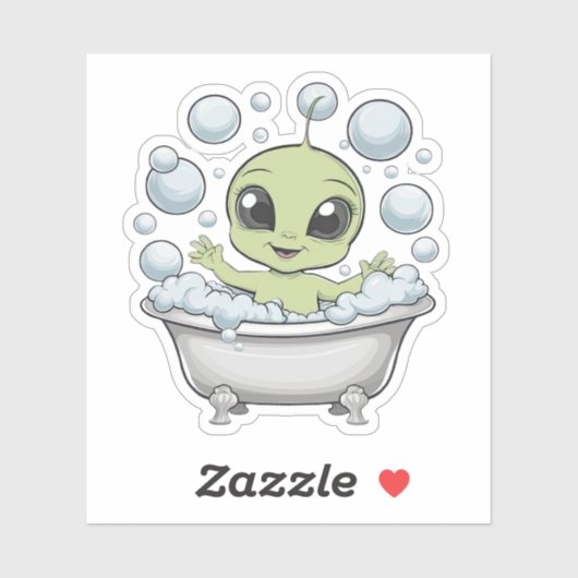 Sticker Bébé Alien drôle (Feuille)