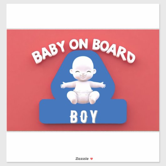 Sticker Bébé avec une voiture "Baby on Board" (Feuille)
