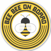 Sticker Bébé Bee Baby À Bord Sticker-Round (Devant)
