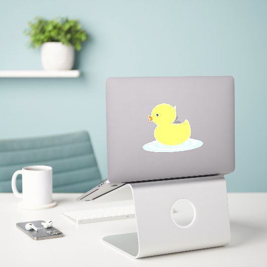 Sticker Bébé Canard mou Jaune (Ordinateur portable sur le bureau)