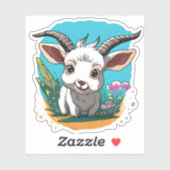 Sticker Bébé chèvre chèvre mignon (Feuille)