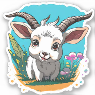 Sticker Bébé chèvre chèvre mignon
