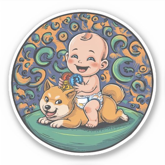 Sticker Bébé de Crypto drôle (Devant)