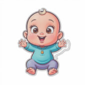 Sticker Bébé Dessin Animé Heureux (Devant)
