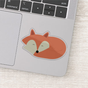 Sticker Bébé dormant Renard Rouge