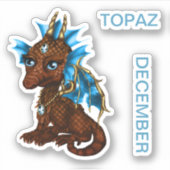 Sticker Bébé Dragon Décembre Topaz (Devant)