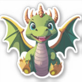 Sticker Bébé Dragon Dessin Animé Mignon Personnage (Devant)