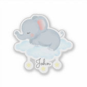Sticker Bébé éléphant mignon sur un nuage (Devant)