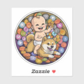 Sticker Bébé en cristal mignon (Feuille)