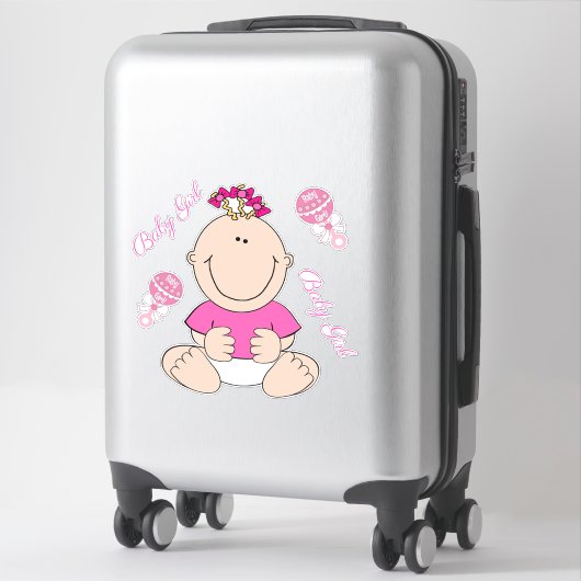 Sticker Bébé fille (Sur valise)