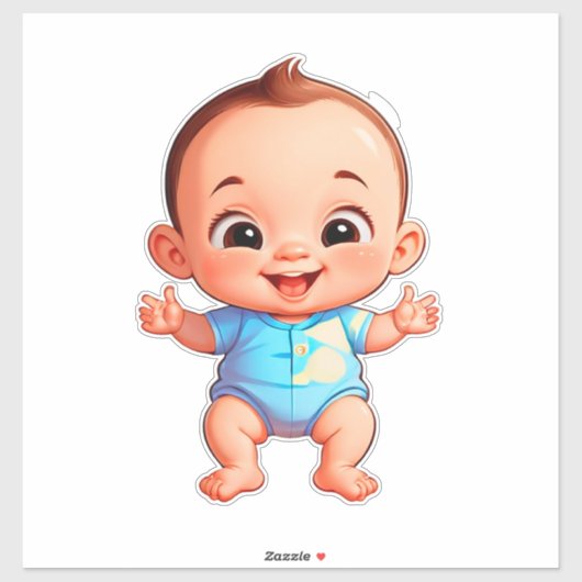 Sticker Bébé garçon mignon (Feuille)