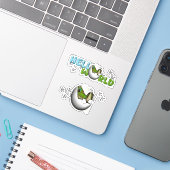 Sticker Bébé gecko dans l'œuf (Ordinateur portable avec iPhone)