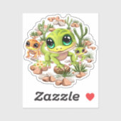 Sticker Bébé Geckos jote personnages de dessin (Feuille)