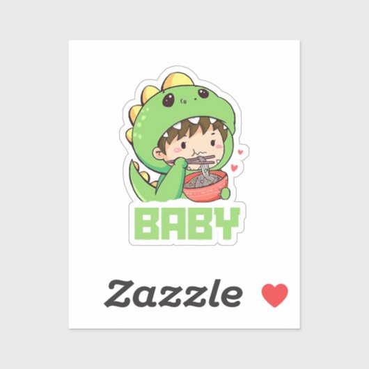 Sticker bébé godzilla (Feuille)