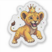 Sticker Bébé grinçant Lion King Anniversaire (Devant)