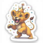 Sticker Bébé grinçant Lion King Anniversaire (Recto)