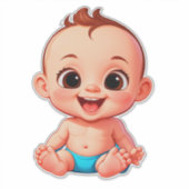 Sticker Bébé Heureux Dessin Animé (Devant)