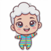 Sticker Bébé Heureux Dessin Animé (Devant)