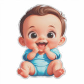 Sticker Bébé Heureux Dessin Animé (Devant)