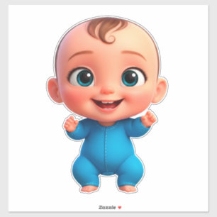 Sticker Bébé Heureux Dessin Animé